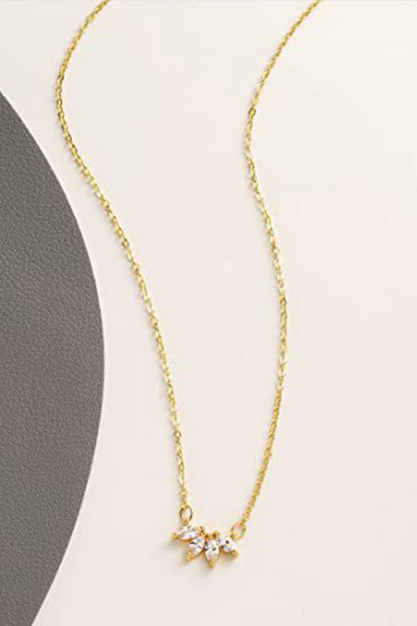 Leaf and Gold Charm Necklace